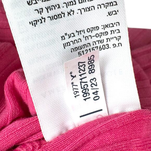 American Eagle Ribbed Henley Tee Size L Pink Short Sleeve Stretch T-Shirt - Picture 5 of 5